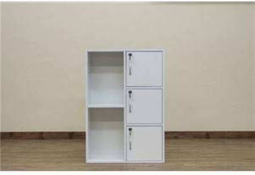 Amazon | 鍵付き マルチラック/収納棚 【ホワイト】 5段 幅60cm カギ