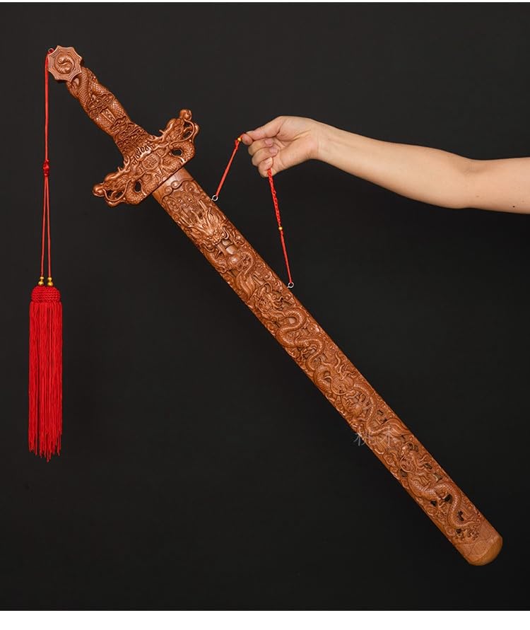 Amazon.co.jp: GriMei木剣 桃木剣 龍剣 宝剣 法剣 木刀 天然木剑 風水