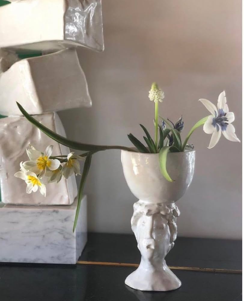 Amazon | Birbira ハンターゴブレット ワイングラス 陶器 フラワー