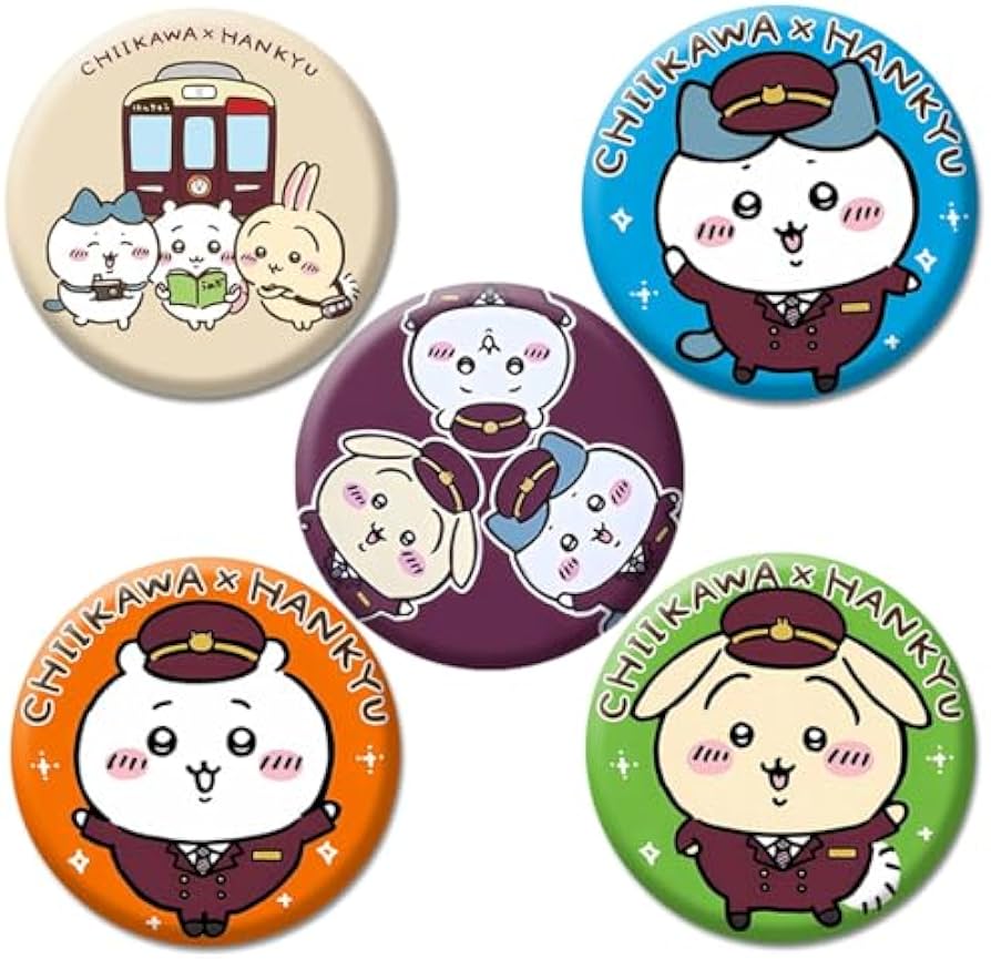 Amazon | ちいかわ 缶バッジ ちいかわ ハチワレ うさぎ 缶バッジ 1/5枚