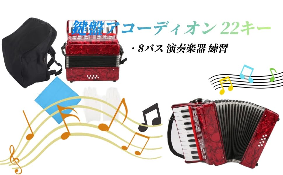 Amazon | 鍵盤アコーディオン 22キー アコーディオン 初心者用