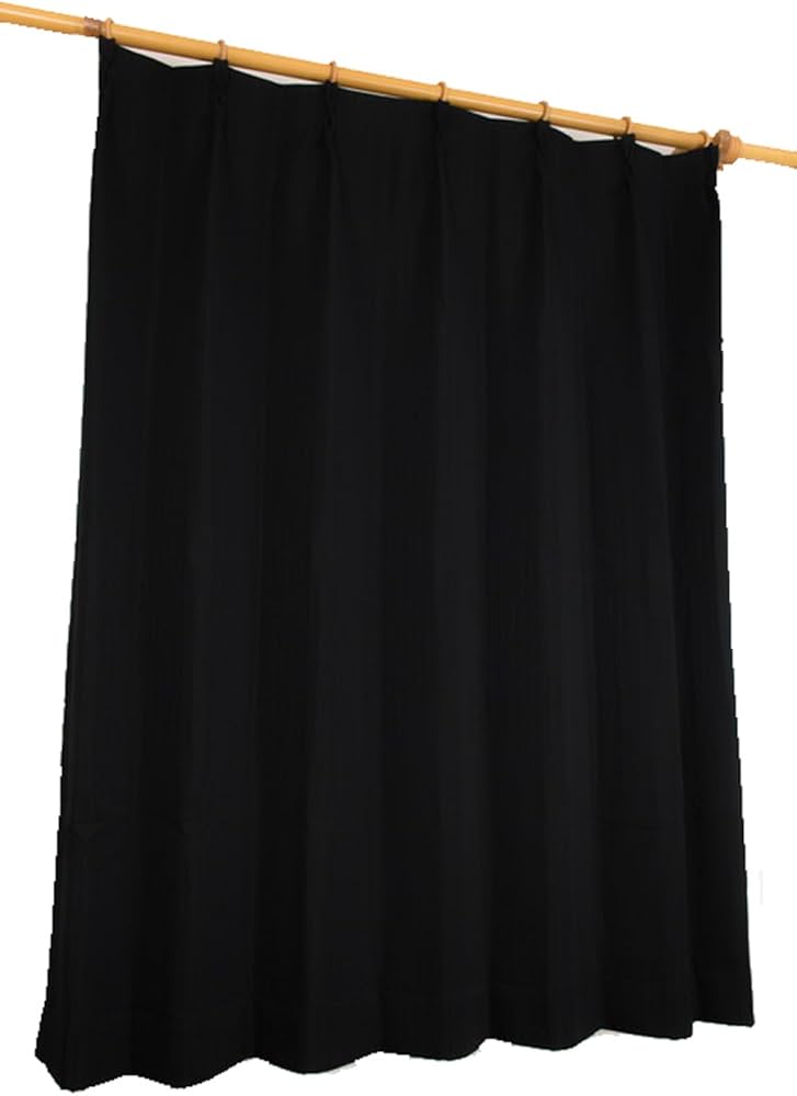 Amazon｜オーダーカーテン 形状記憶加工 遮光カーテン ブラック 幅