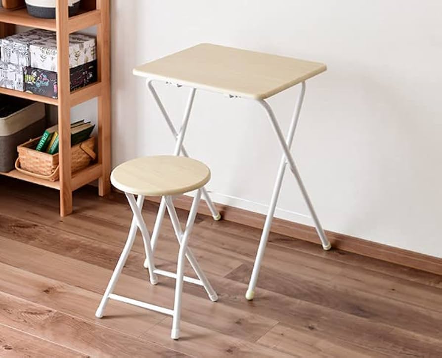 Amazon.co.jp: 折りたたみ ミニテーブル チェアセット 幅50 奥行48