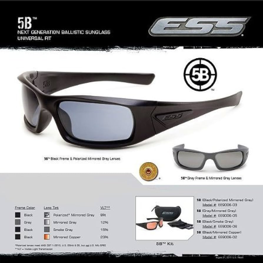 Amazon | ESS 5B サングラス グレー タクティカル シューティング