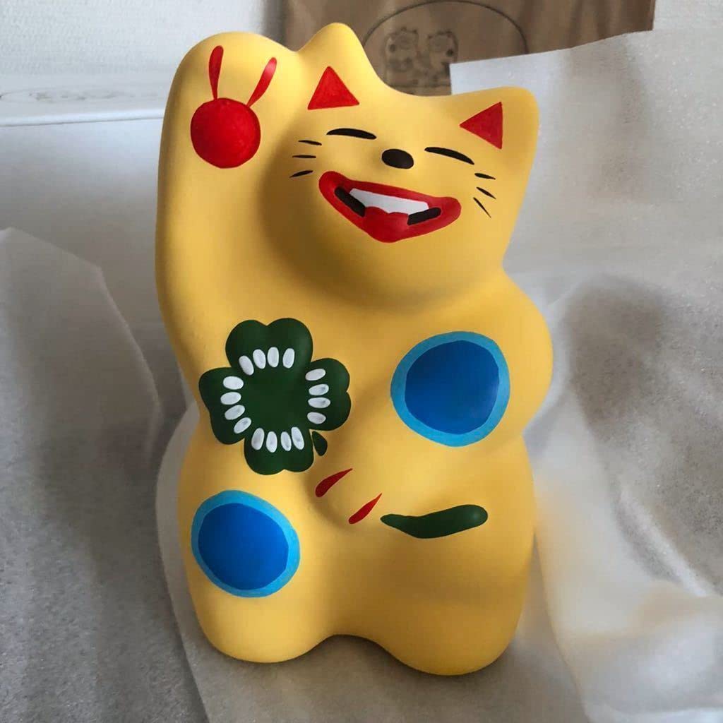 Amazon.co.jp: 輪葉葉福来る 大猫 招き猫 (大) わはは工房 窯出し日