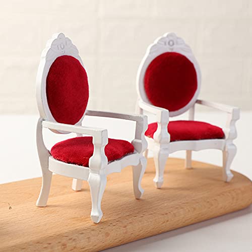 Amazon | Luottus ミニチュア ミニ 椅子 【2脚セット】 肘掛け 西洋