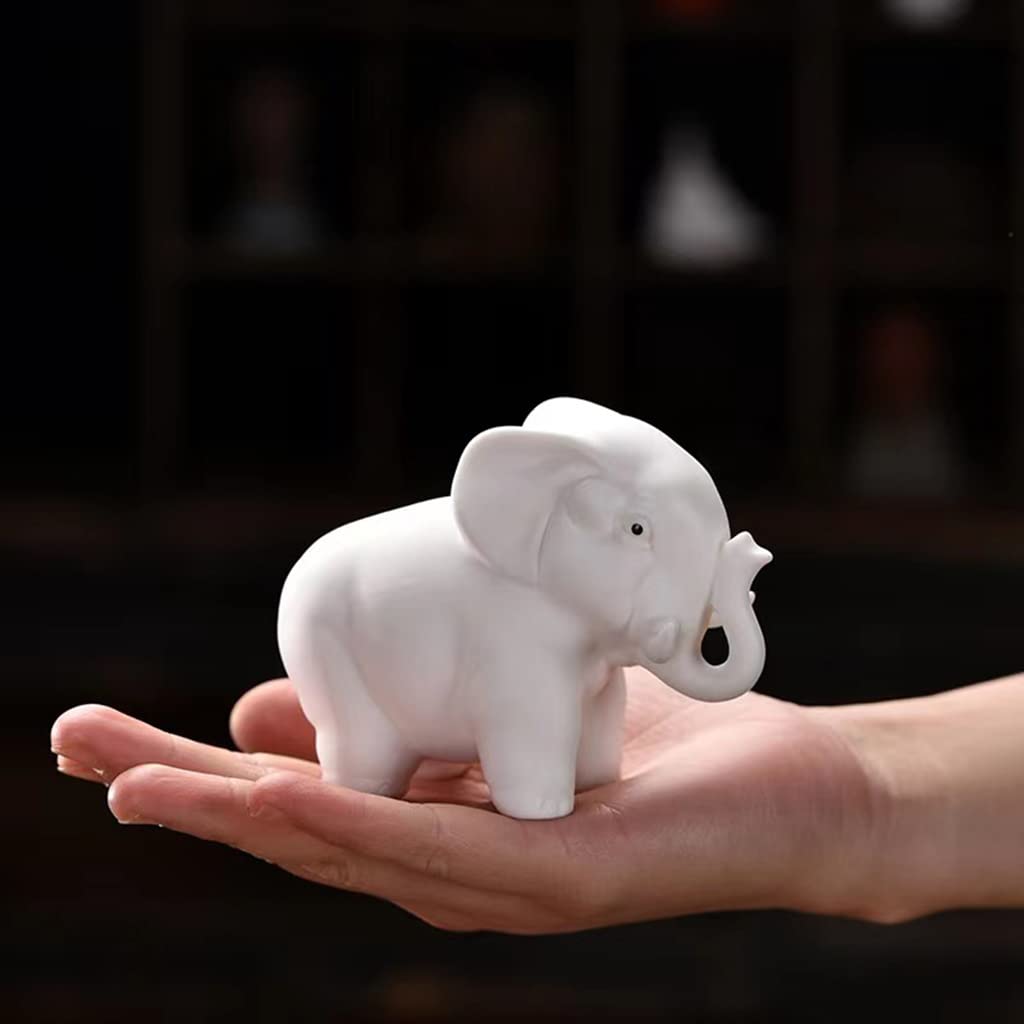Amazon.co.jp: はくしょう 白象 置物 オブジェ 動物 インテリア 磁器製