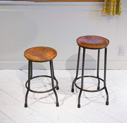 Amazon｜アイアンスツール 高さ50cm 黒 アンティーク スタイル 座面