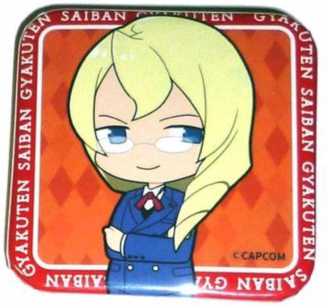 Amazon.co.jp: 逆転裁判画廊 牙琉霧人 缶バッジ スクエアバッジ 逆転