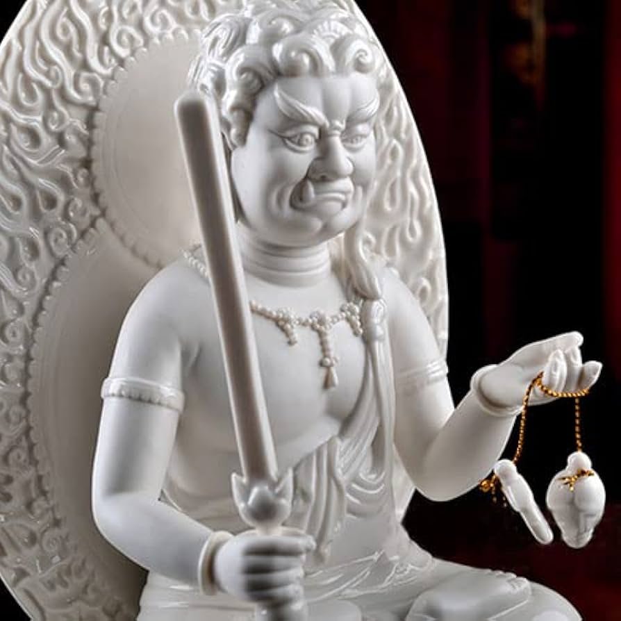 Amazon｜仏像【明王】不動明王座像 (ふどうみょうおう) 陶器製 (高さ