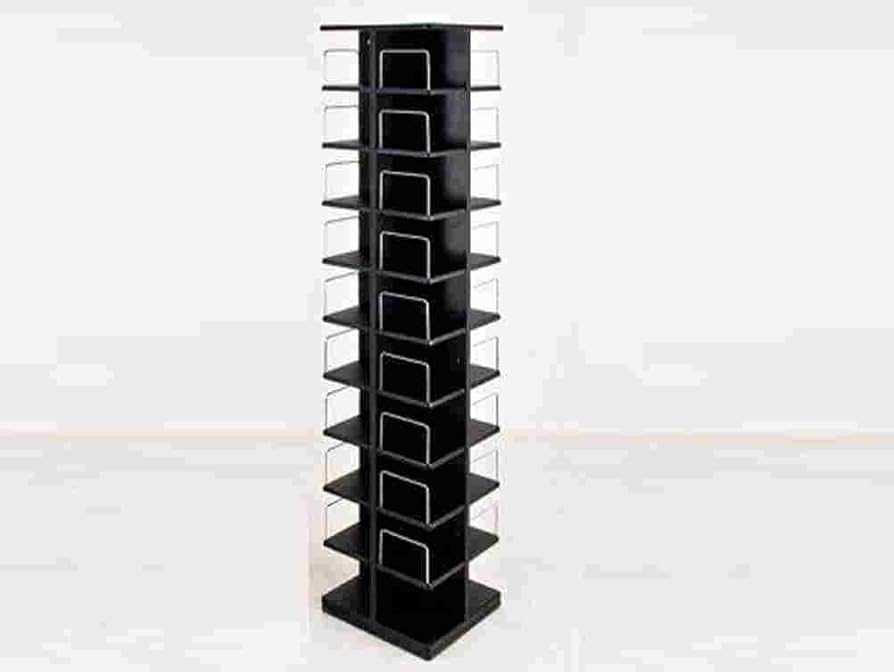 Amazon.co.jp: 大容量回転式マルチタワーラックCD・DVD収納 ブラック