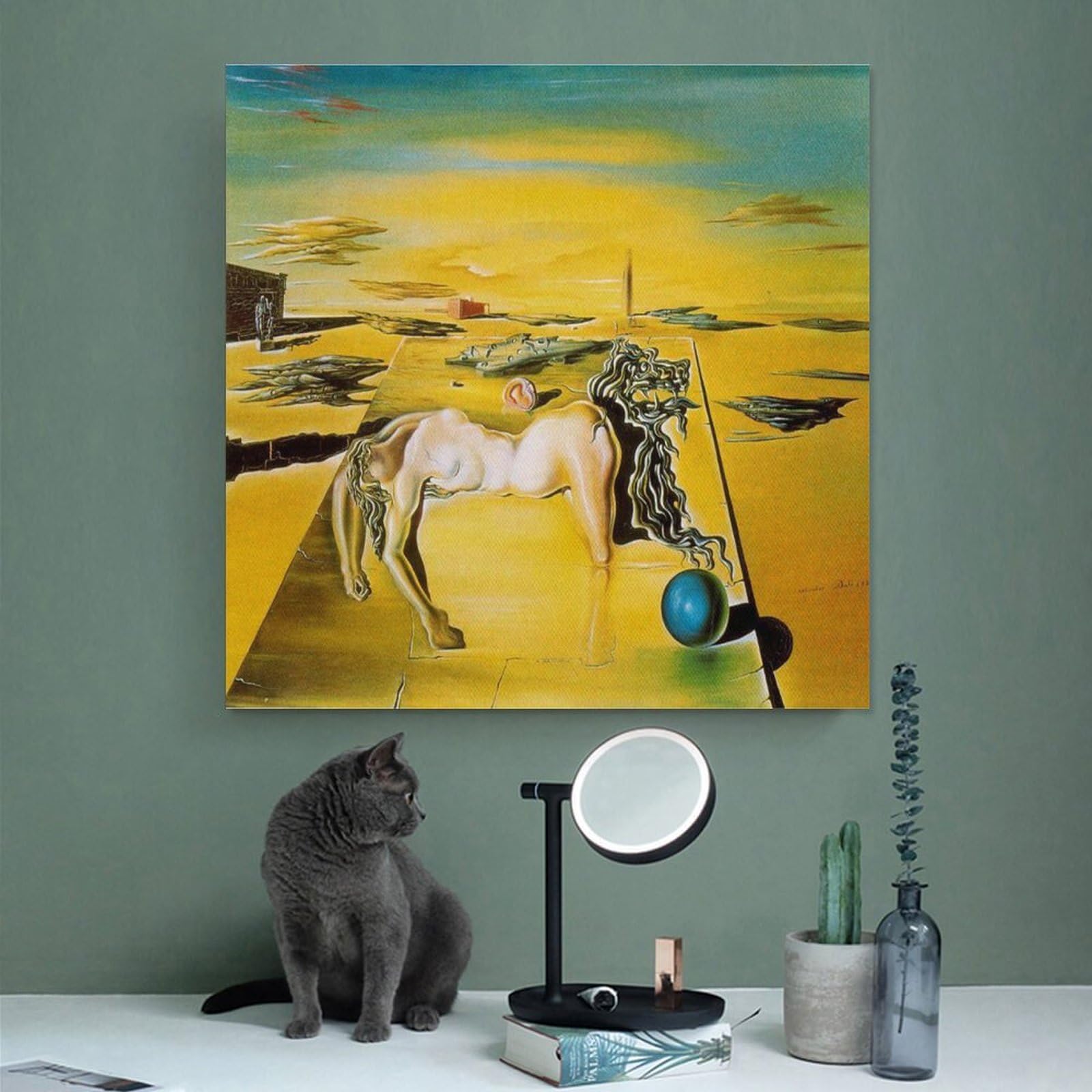 Amazon.co.jp: サルバドール・ダリ「姿の見えない眠る人、馬、獅子