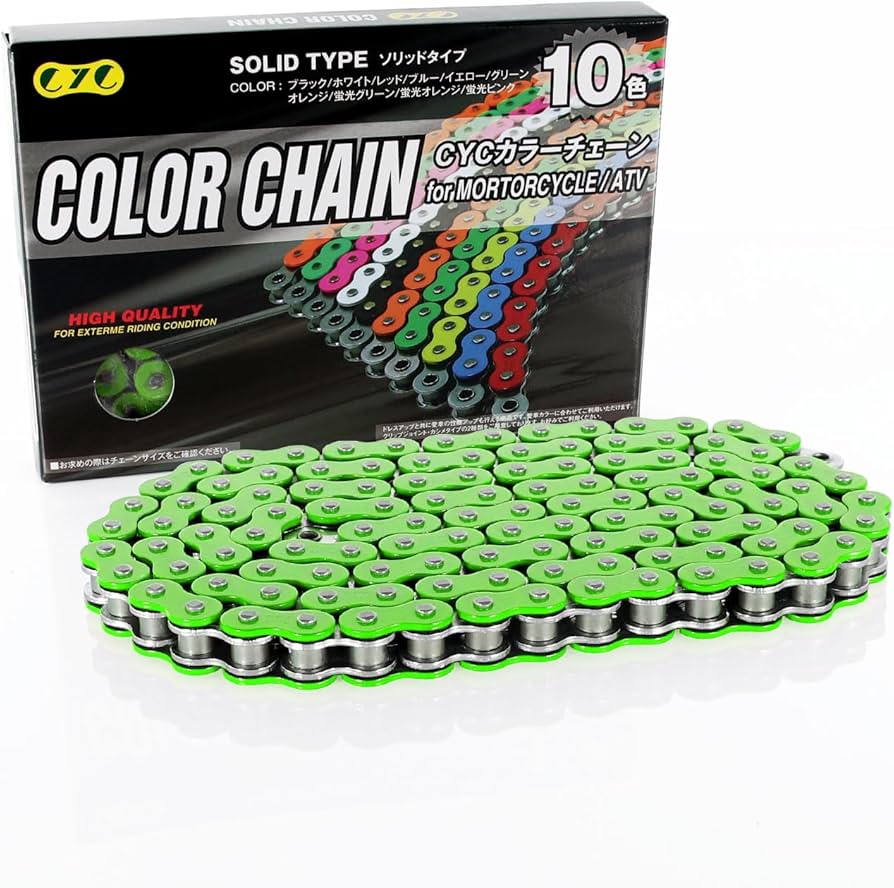 Amazon | CYC バイク用チェーン 525-120L シールチェーン 蛍光グリーン