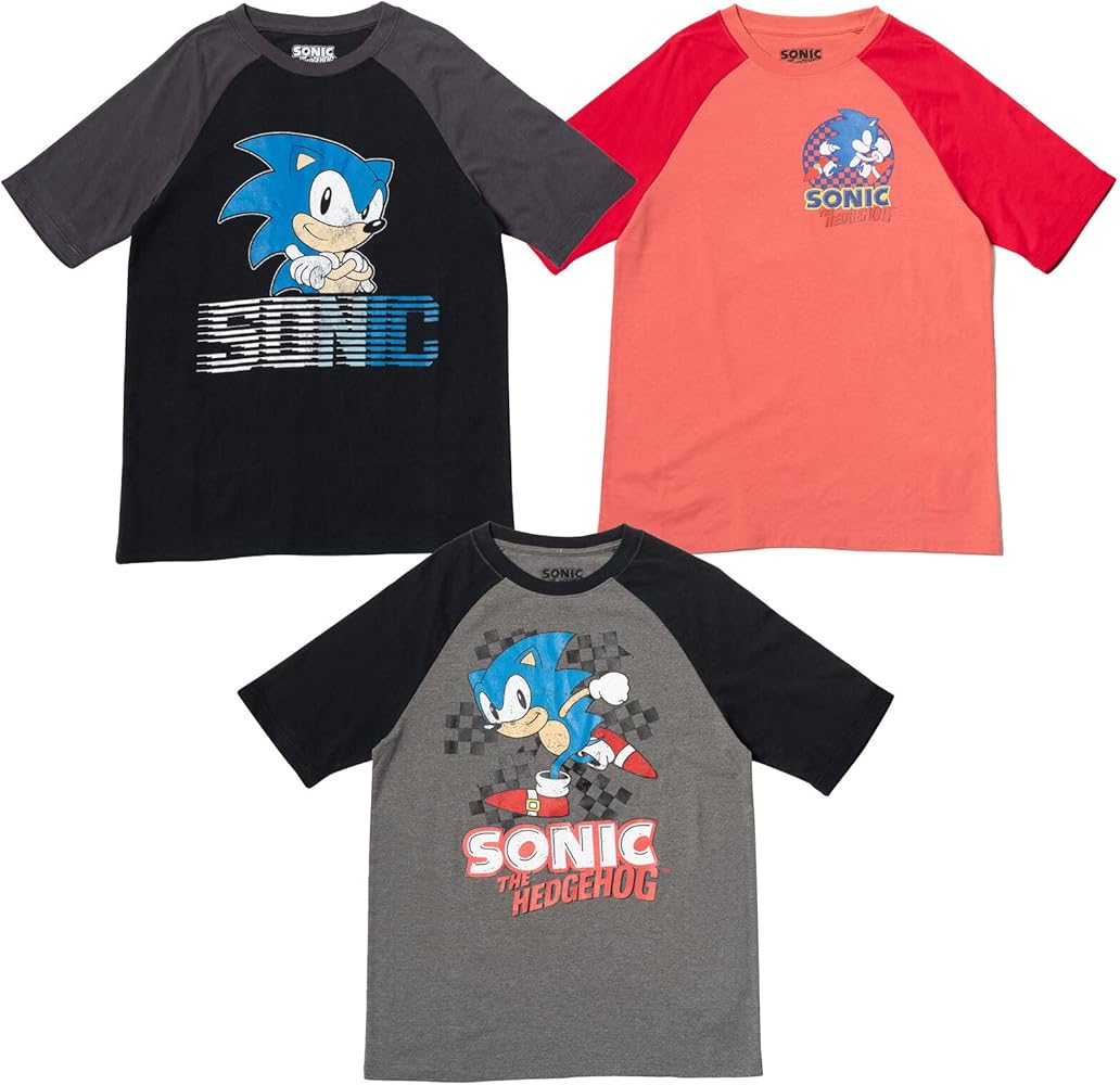Amazon.com: SEGA Sonic The Hedgehog Big Boys 3 Pack Graphic T