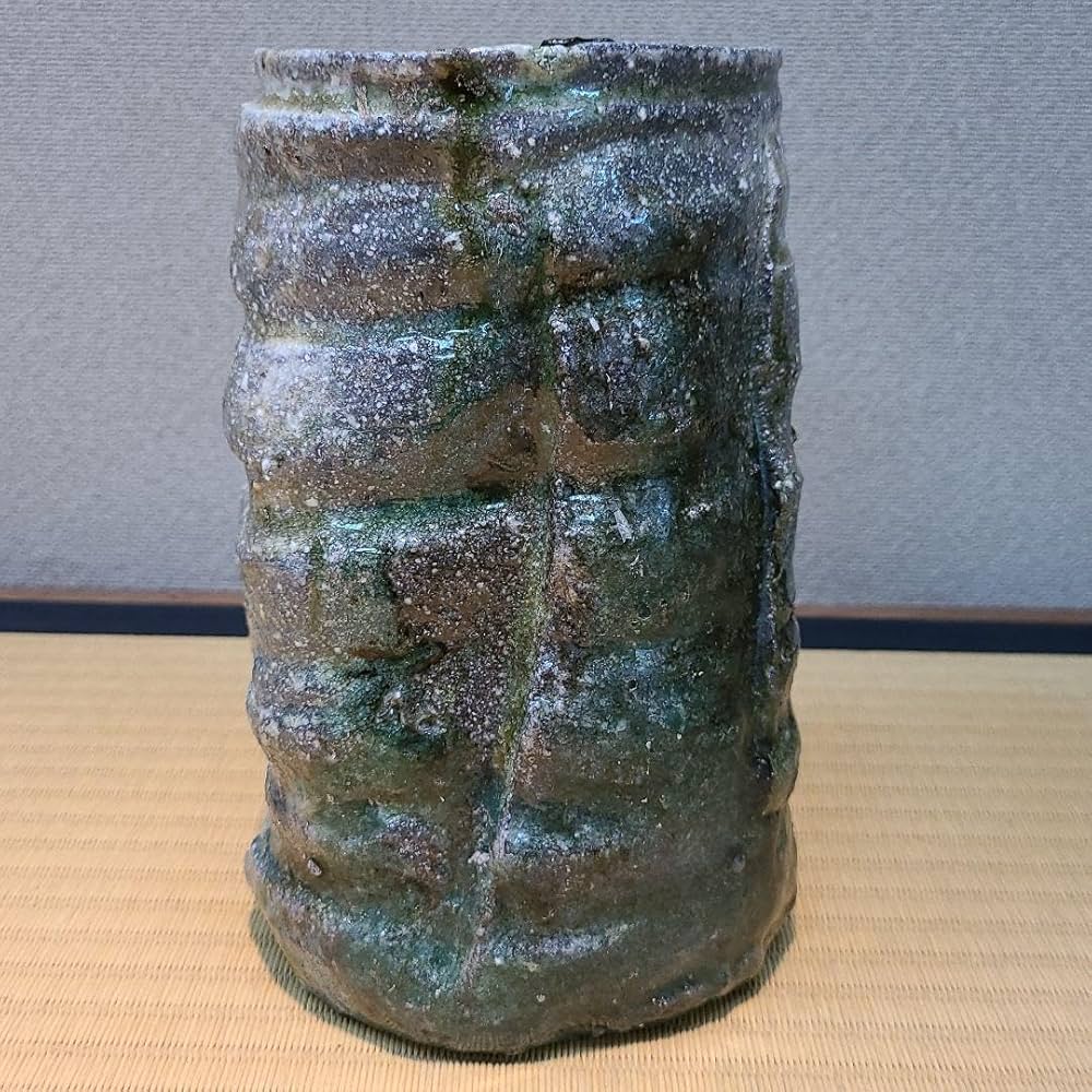 Amazon.co.jp: 信楽焼 篠原希作 引出筒花入 高さ6.5寸（約19cm）共箱