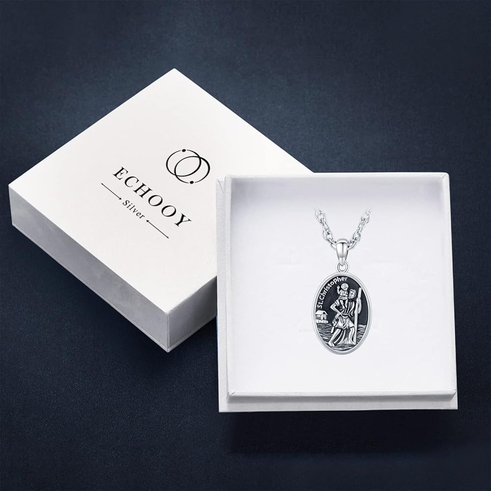 Amazon | 聖クリストファー ネックレス 925スターリングシルバー 聖