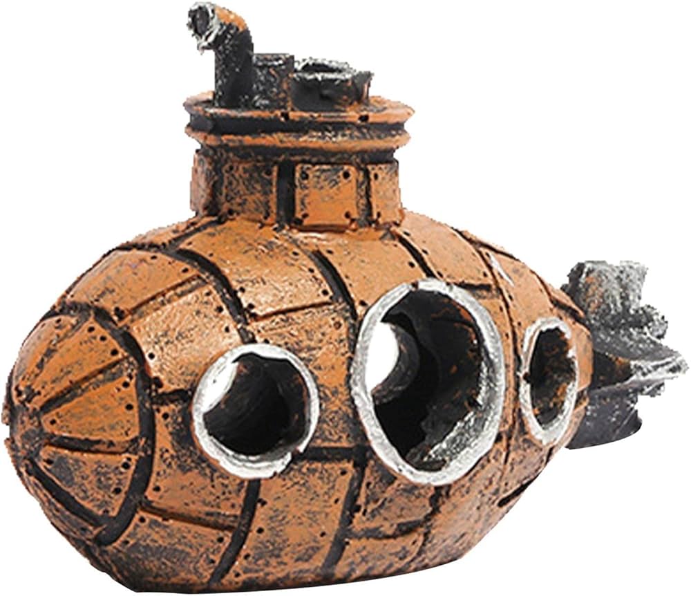 Amazon.co.jp: SURD アクアリウム 水槽 オブジェ 難破船 潜水艦 装飾