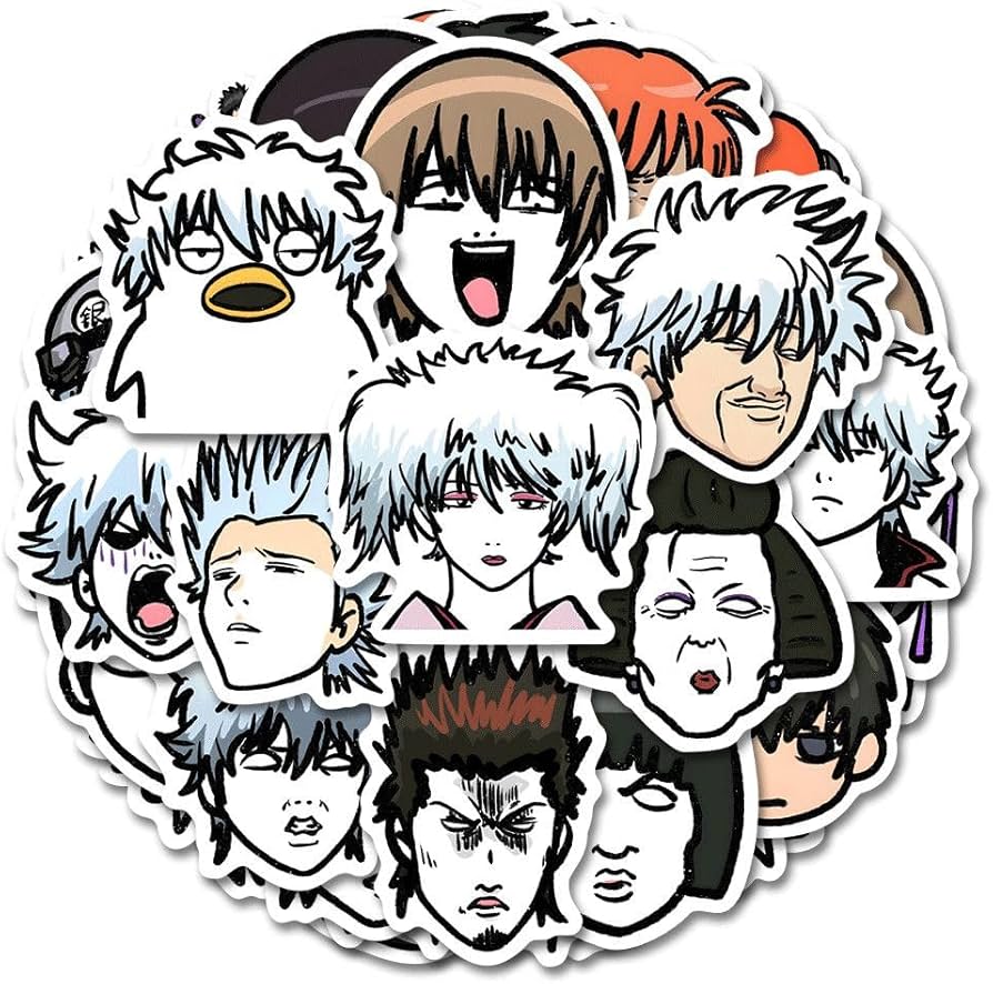 Amazon.co.jp: 銀魂 ステッカー 126枚 ノートステッカー 坂田銀時 新八