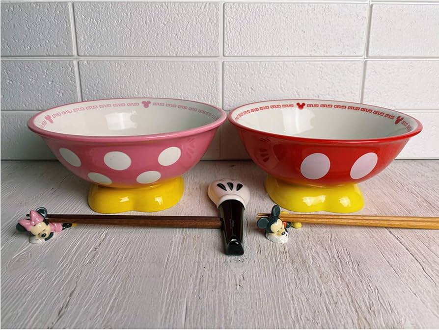 Amazon｜ディズニー ミニーマウス ラーメンセット(レンゲ付) SAN2226