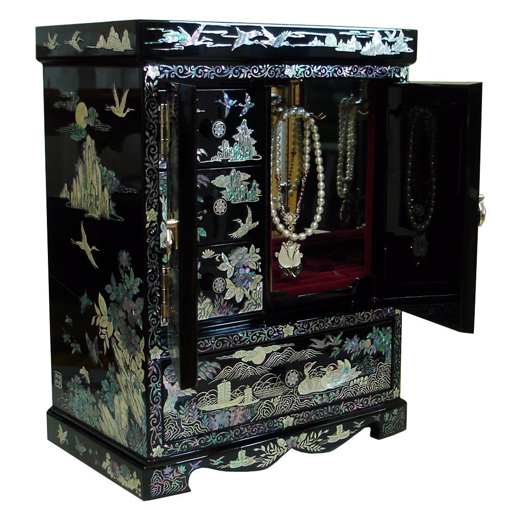 即決価格】☆貴重品物☆螺鈿細工の木製収納箱 即決価格】☆貴重