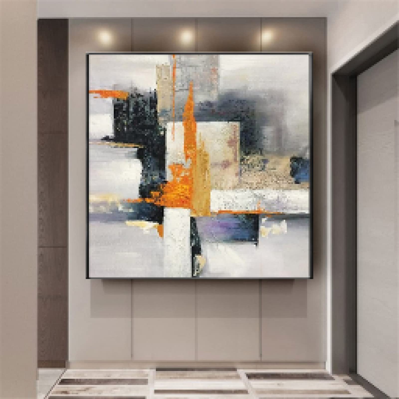 Amazon.co.jp: キャンバスに絵を描く 大きな抽象モダン風景画 カラフル