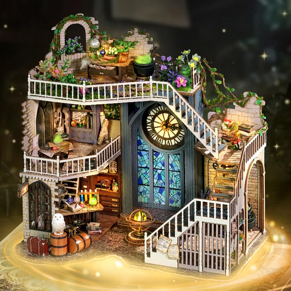 Amazon.co.jp: ミニドールハウス、LEDライト付きDIYマジックハウス