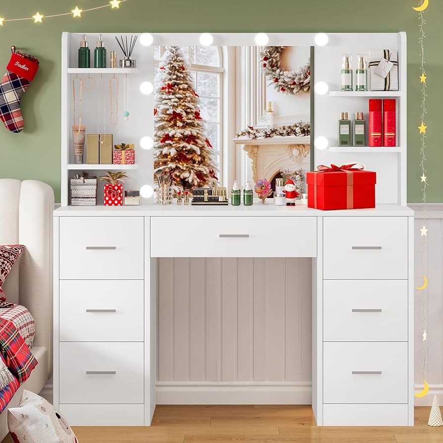 Amazon｜TEENFON ドレッサー収納沢山 ジュエリーフック5個付き