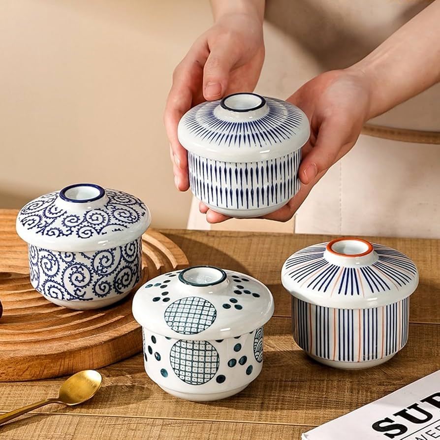 Amazon｜vonghome 蒸し碗 茶碗蒸し碗 蓋付き 蒸し器 陶器 スプーン