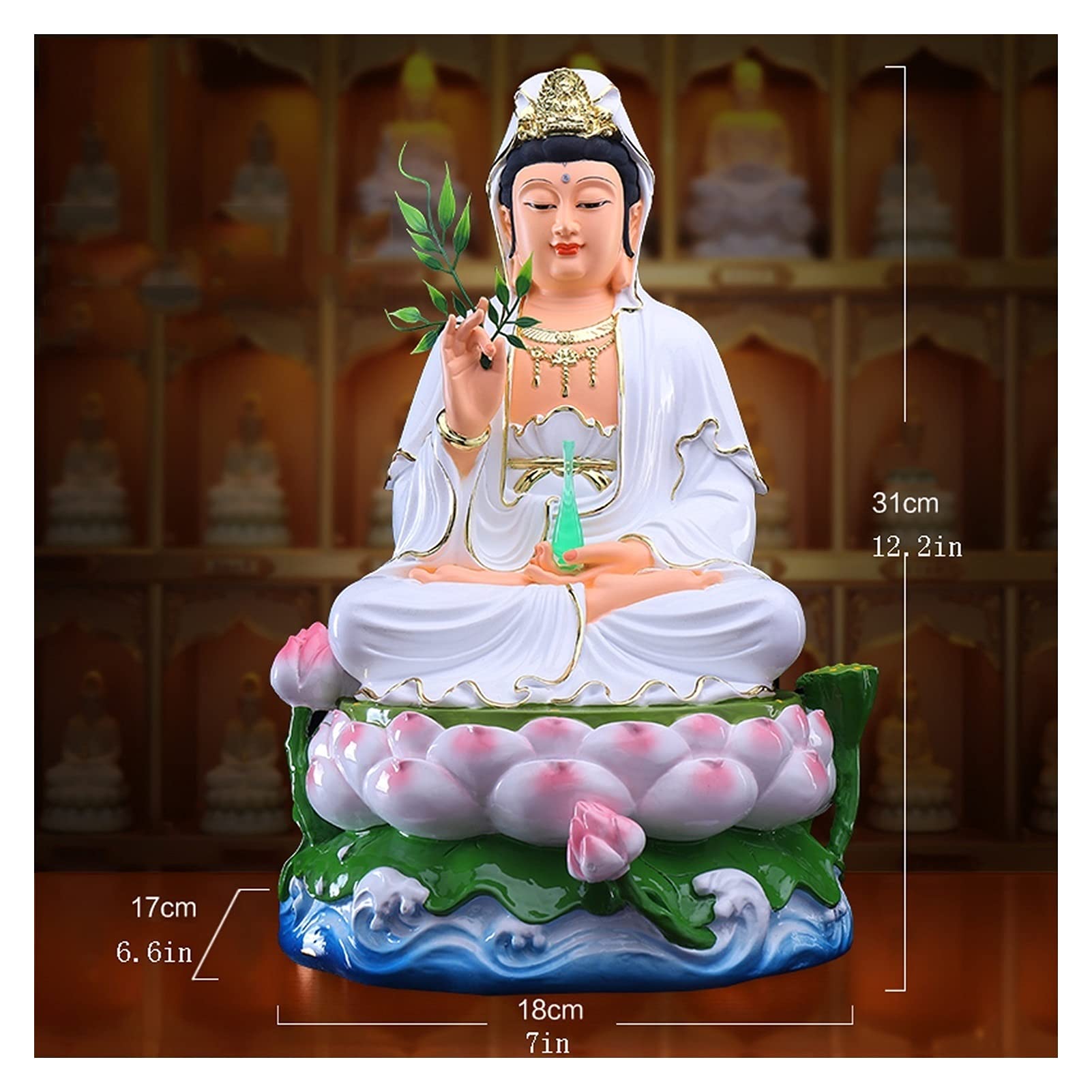 Amazon｜観音菩薩像仏像 女性仏楽玉/グアニン像仏教彫刻彫刻彫刻家