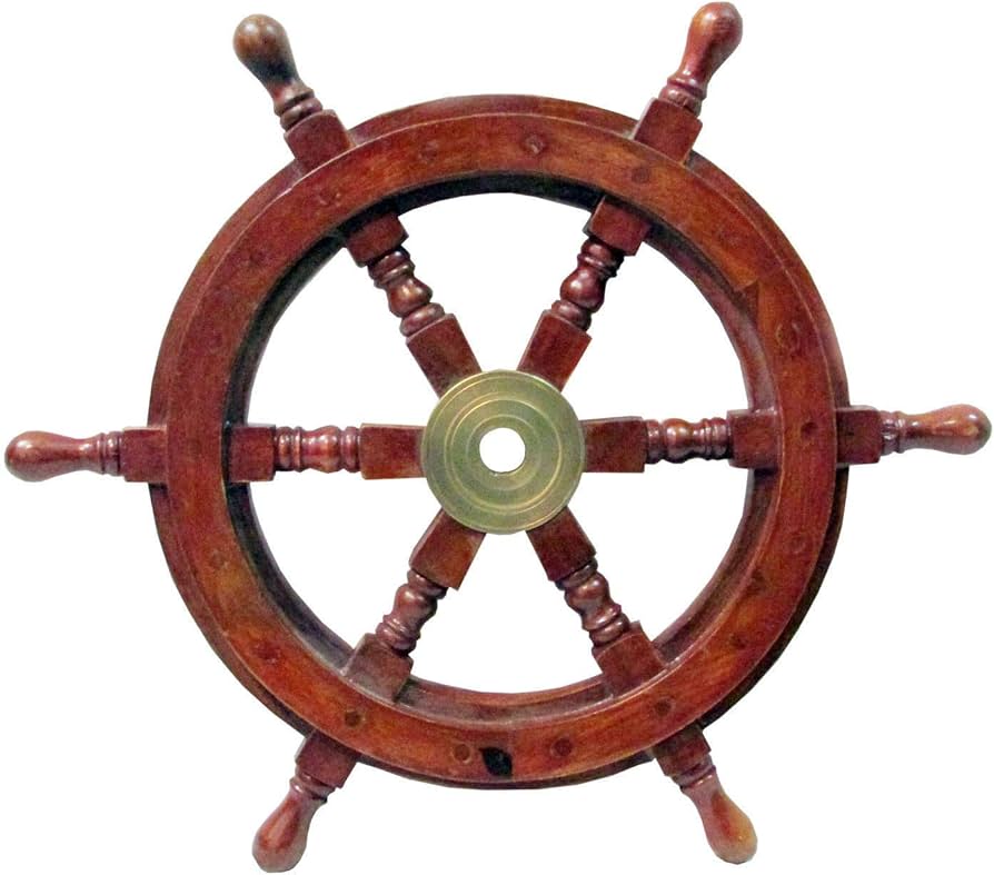 Amazon｜PIRU 装飾用舵輪はハンドルを含め幅約12インチ 船の車輪は木製
