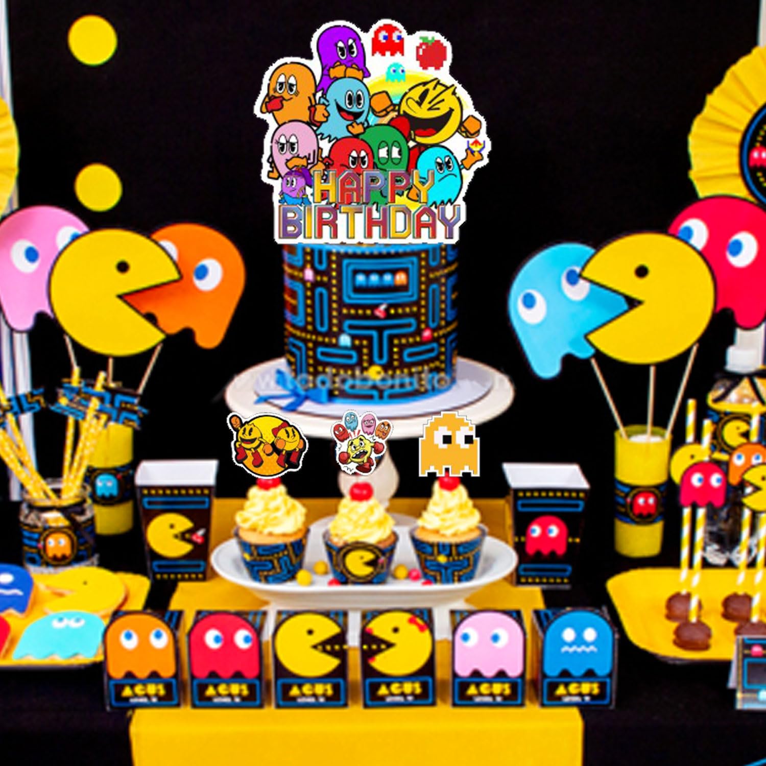 Amazon.co.jp: NEWROOPY パックマン 誕生日パーティーデコレーション