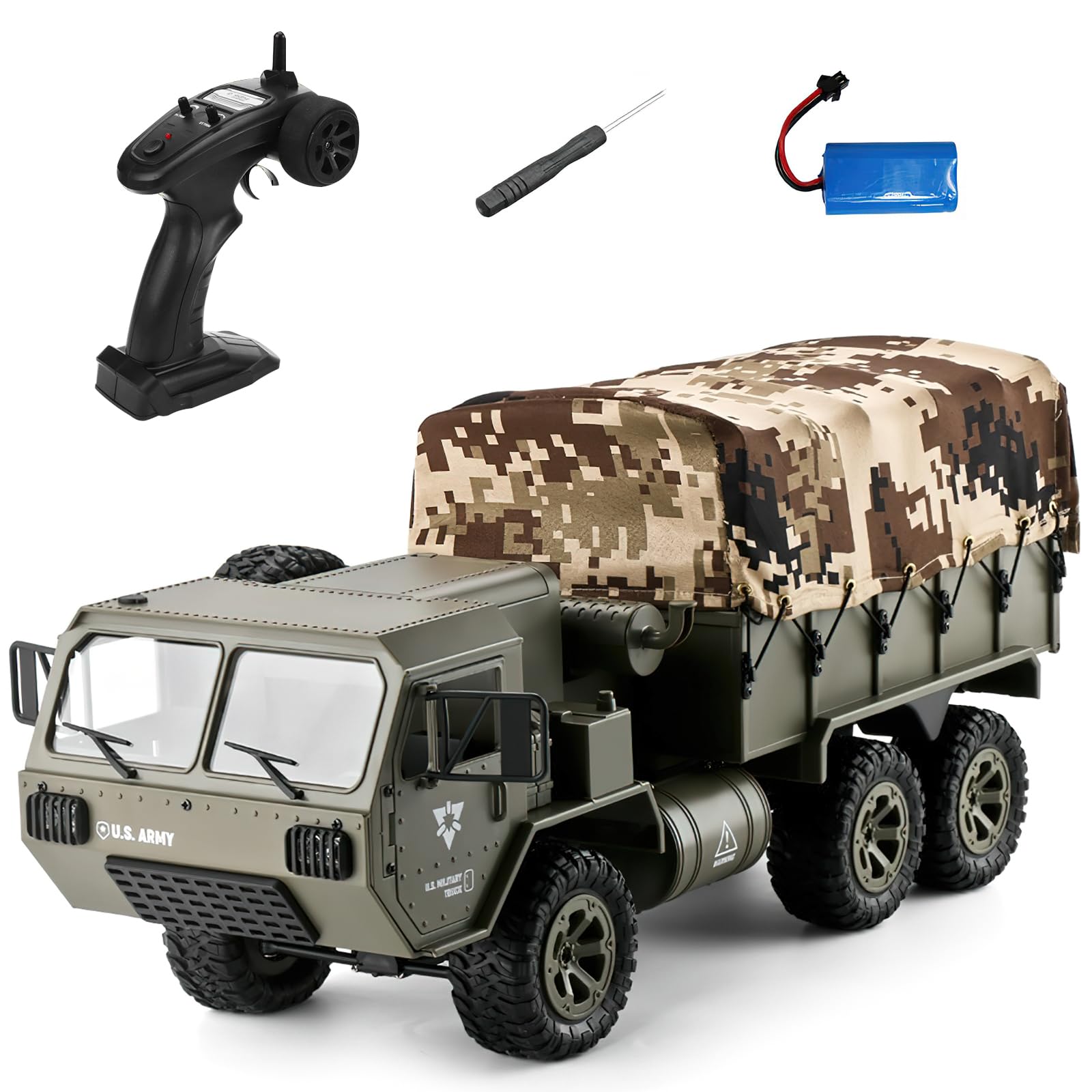 Amazon.com: Spobot RC Military Truck 6x6 Road Remote Control Car 1