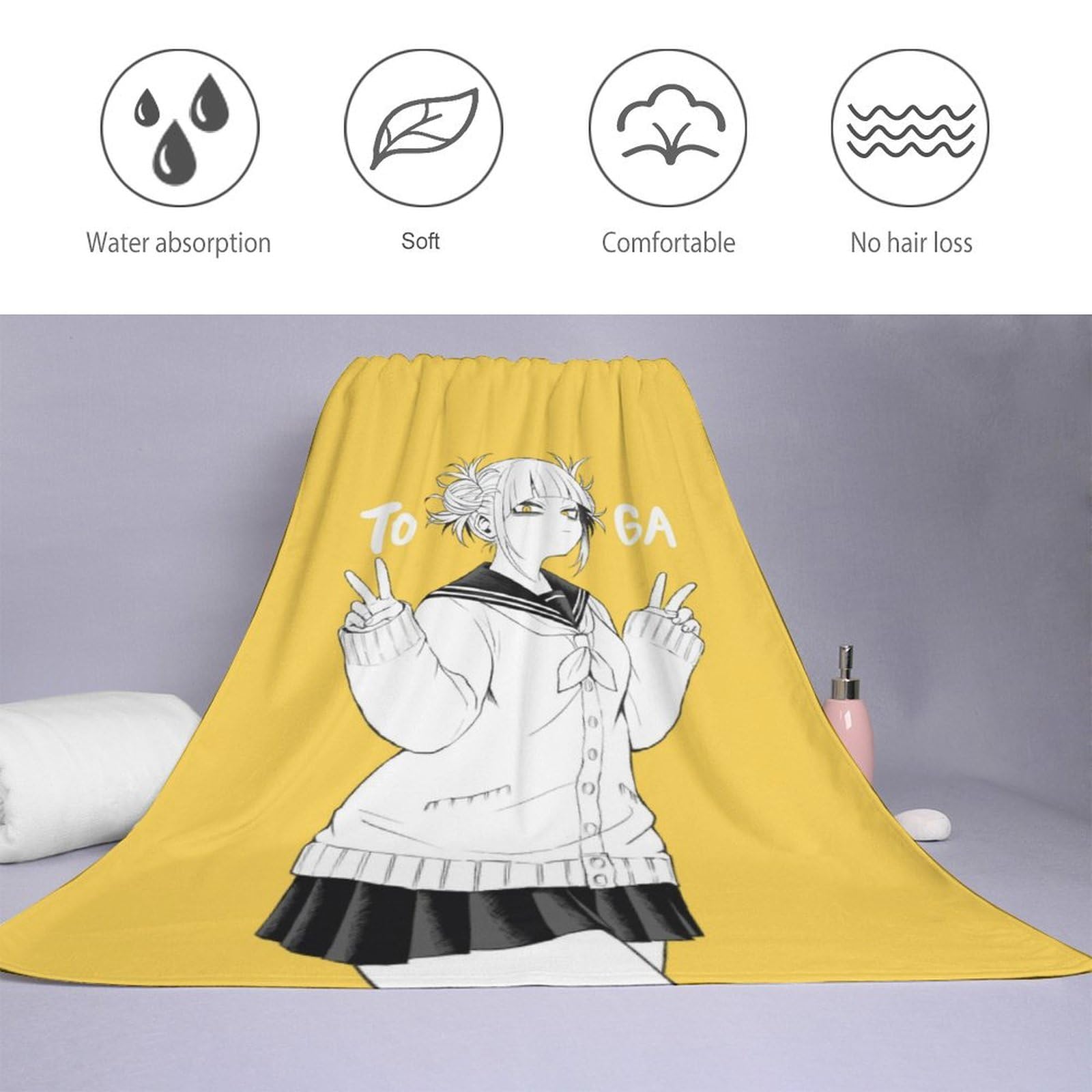 Amazon｜ヒロアカ トガヒミコ バスタオル タオル ビーチタオル 大人