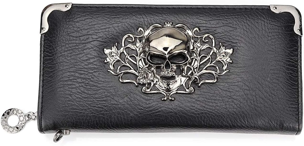 Amazon | [BDUBZ] 長財布 6カラー スカル 骸骨 髑髏 ドクロ 革 サイフ