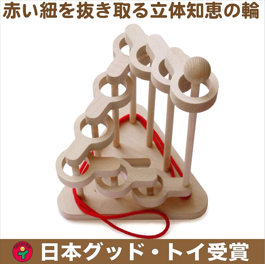 Amazon.co.jp: ︎立体知恵の輪（9段）木のおもちゃ脳トレ パズルマニア