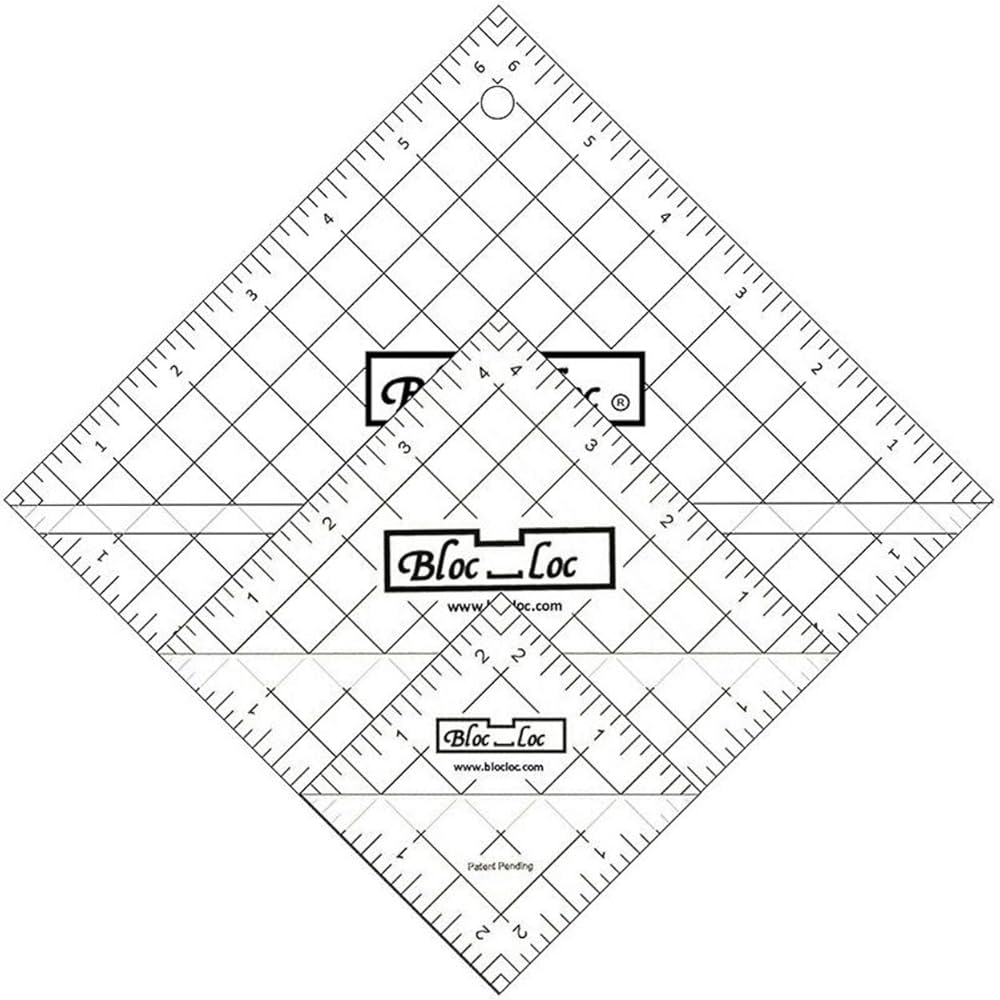 Amazon.com: Bloc Loc~Half Square Triangle Ruler Set #5-4.5
