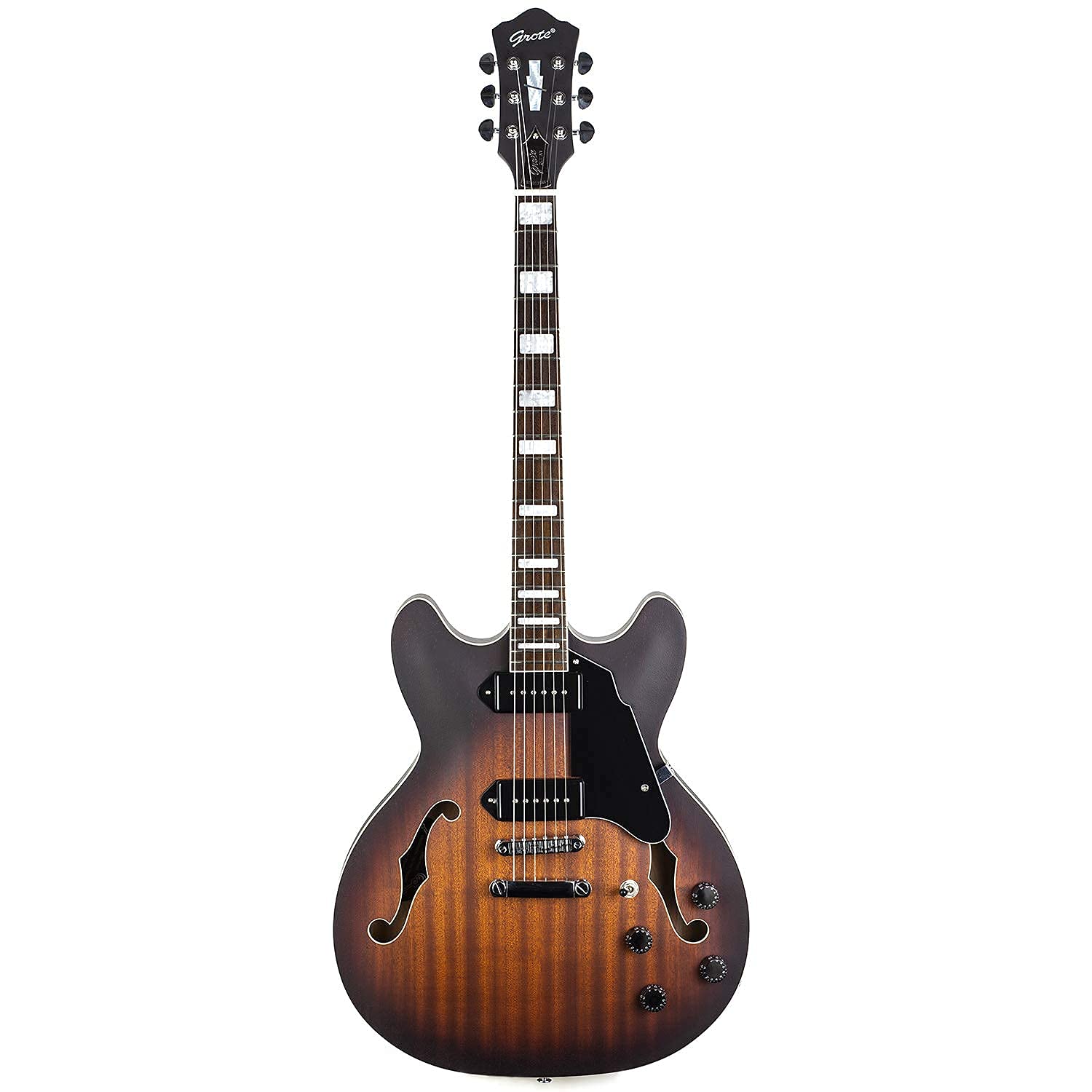 Amazon | GROTE Full Scale Electric Guitar Semi-Hollow Body Guitar