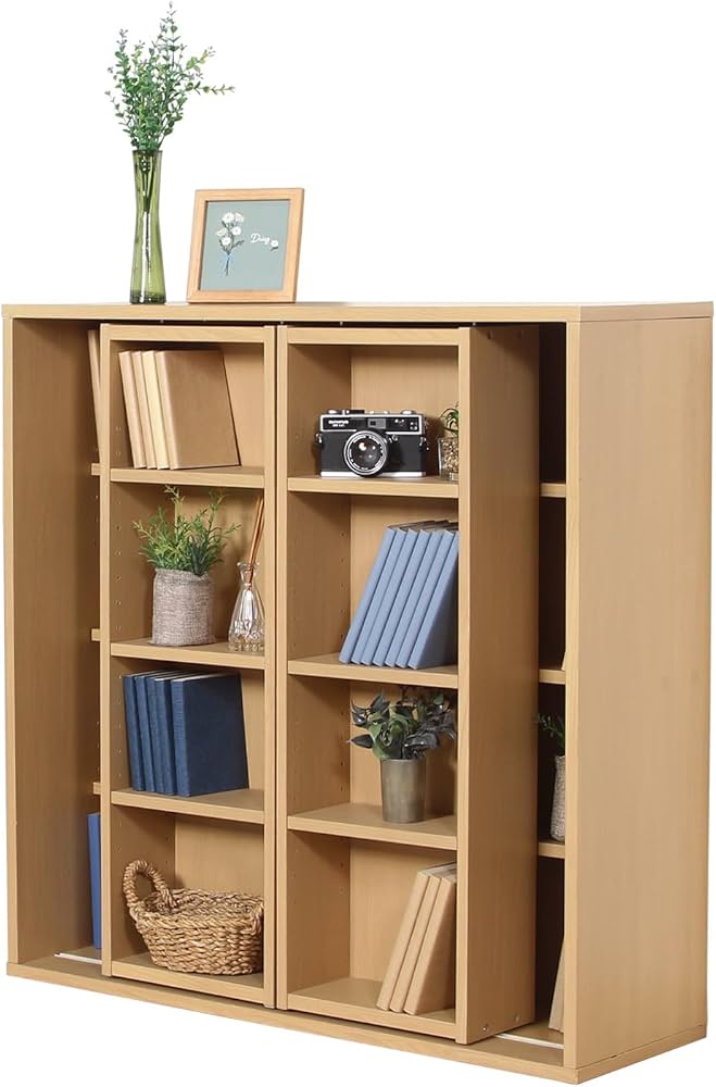 Amazon.co.jp: 不二貿易 本棚 ダブルスライドラック 幅89×奥行29×高さ