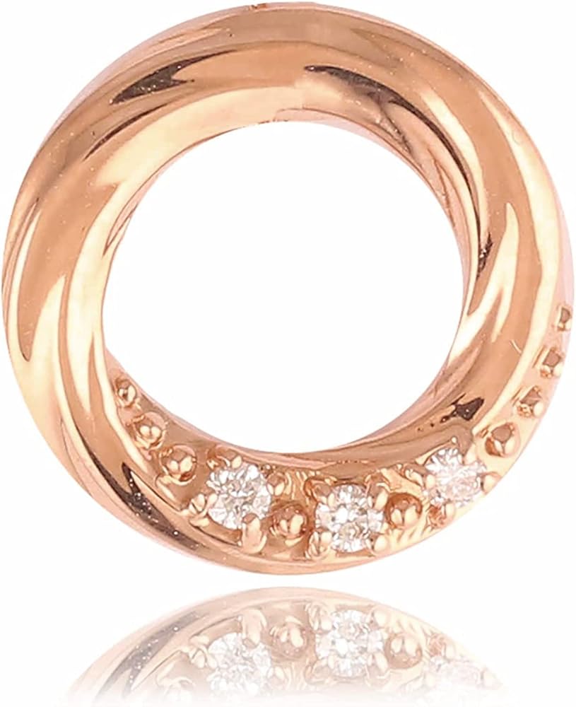 Amazon | 18金 ペンダントトップ K18 サークル 円 レディース チャーム