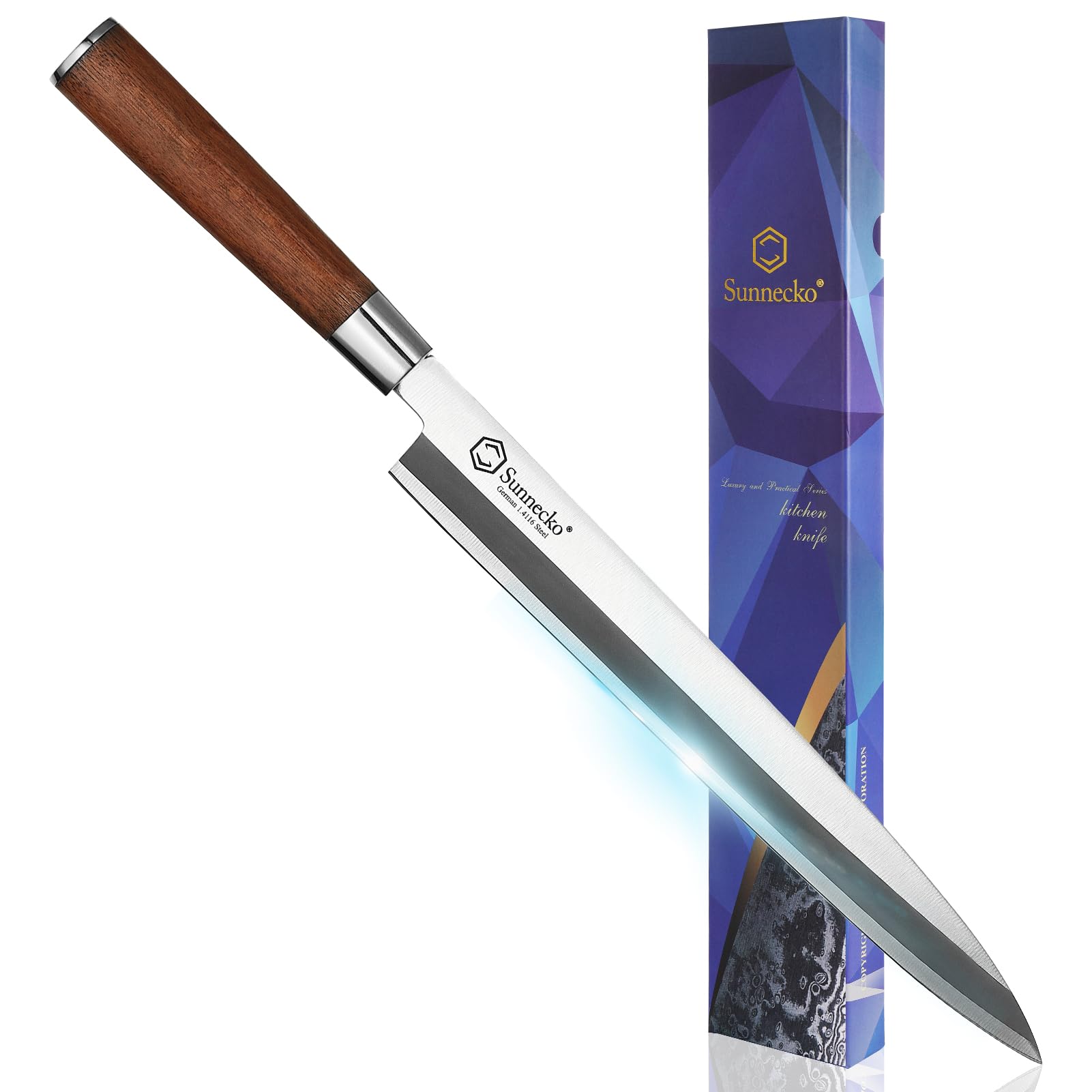Amazon | Sunnecko 刺身包丁 包丁 柳刃 270mm ステンレス 片刃 黄檀 和