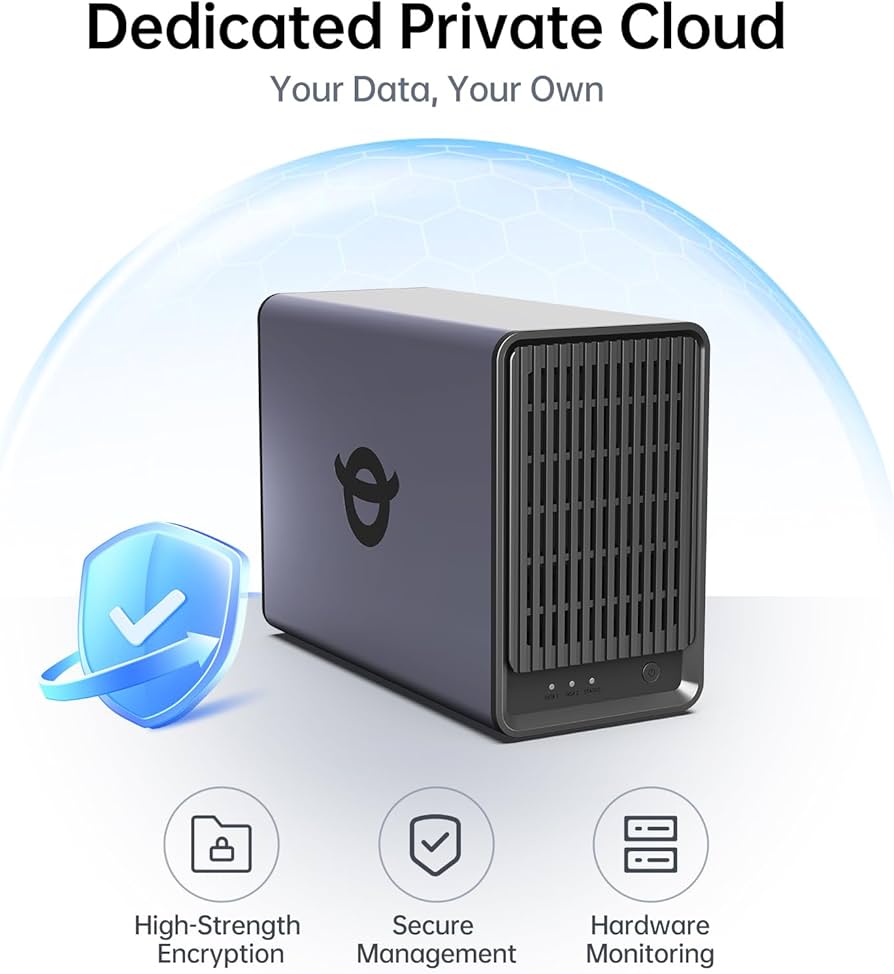 Yxk Zero1 2-Bay Desktop NAS, Quad-Core CPU, User-Friendly Home NAS