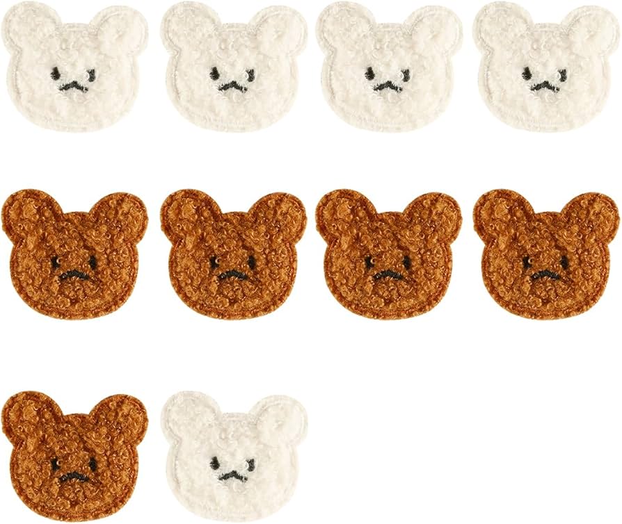 Amazon.co.jp: 刺繍 ワッペン 熊 アップリケ 10枚セット アイロン ミニ