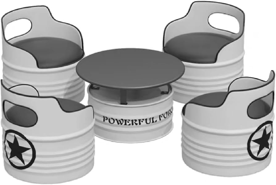 Amazon.co.jp: バーテーブルセット ドラム缶テーブル＆チェア5点セット