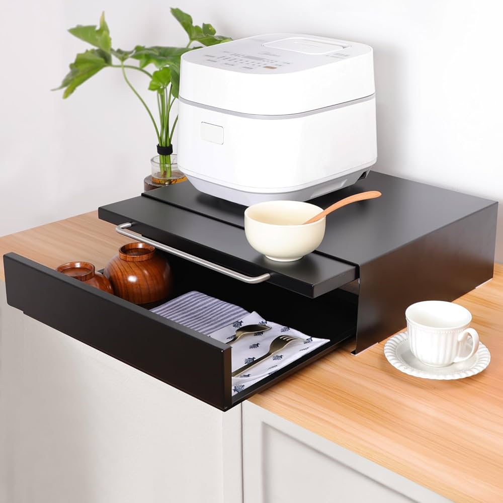 Amazon.co.jp : Tydle 【レンジ下スライドテーブル+引き出し