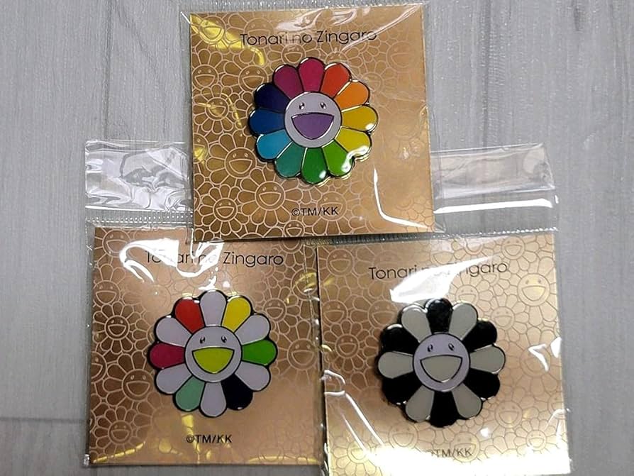 Amazon | 村上隆 ピンバッジ フラワー tonari no zingaro 3個セット