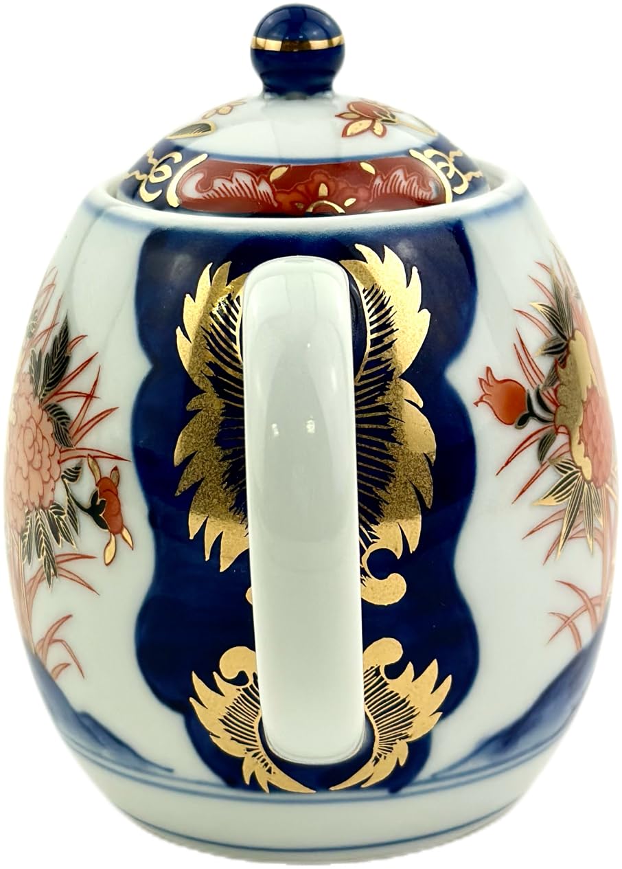 新品波佐見焼林九郎窯金彩櫻閣紋ティー ポット 磁器 460cc