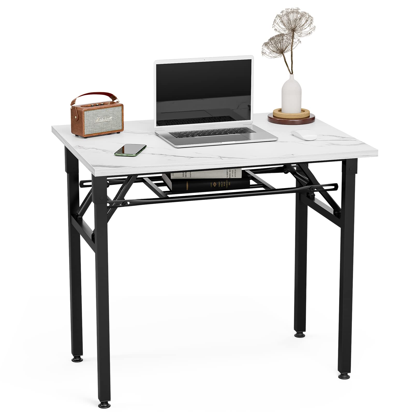 Amazon | FryLR 折りたたみデスク 大理石柄 組み立て不要 80*60*72CM