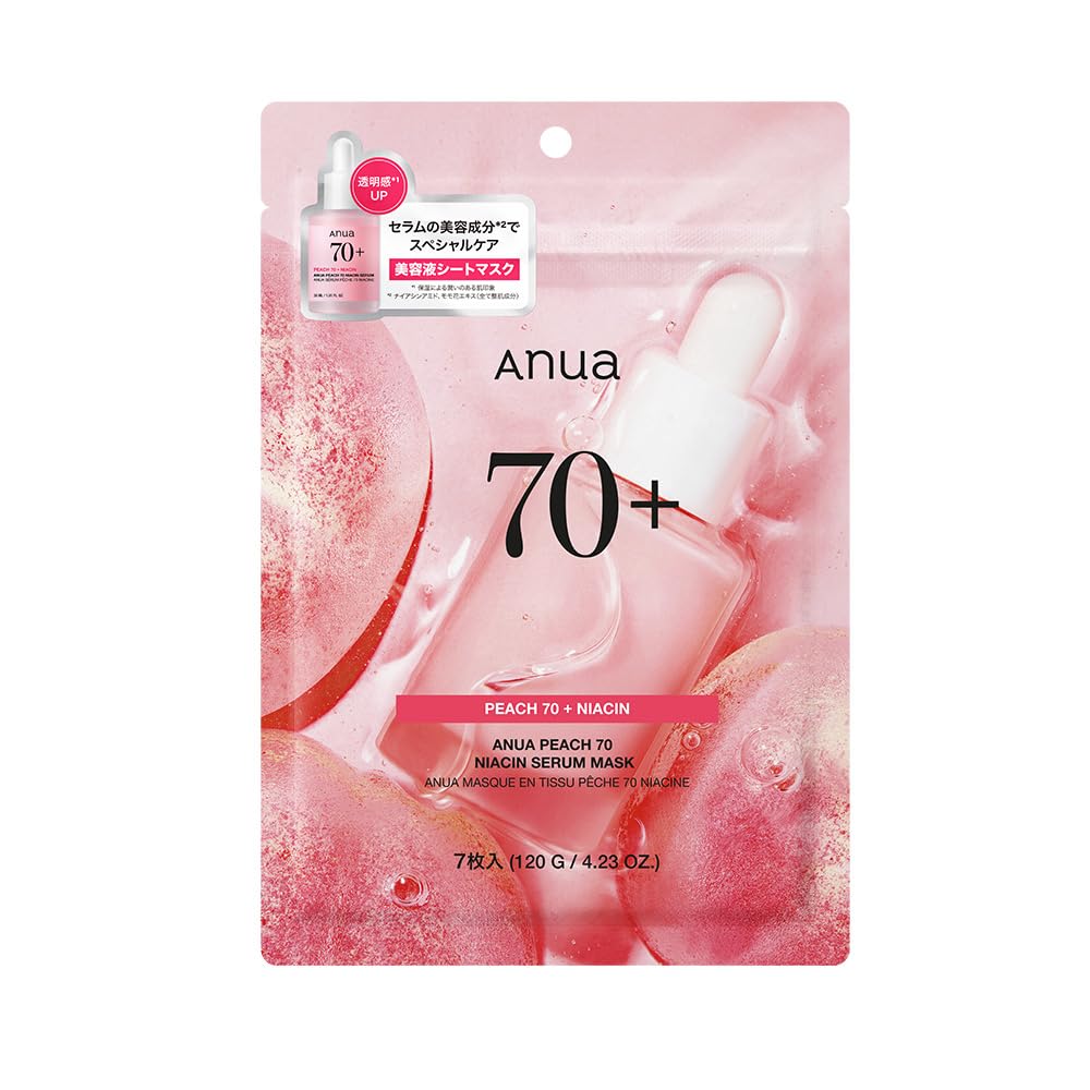 Amazon.co.jp: ANUA(アヌア)桃70ナイアシンマスクパック(7枚入り) 水光