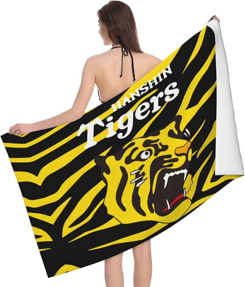 Amazon｜阪神タイガース ビーチタオル フェイスタオル 大判 マイクロ