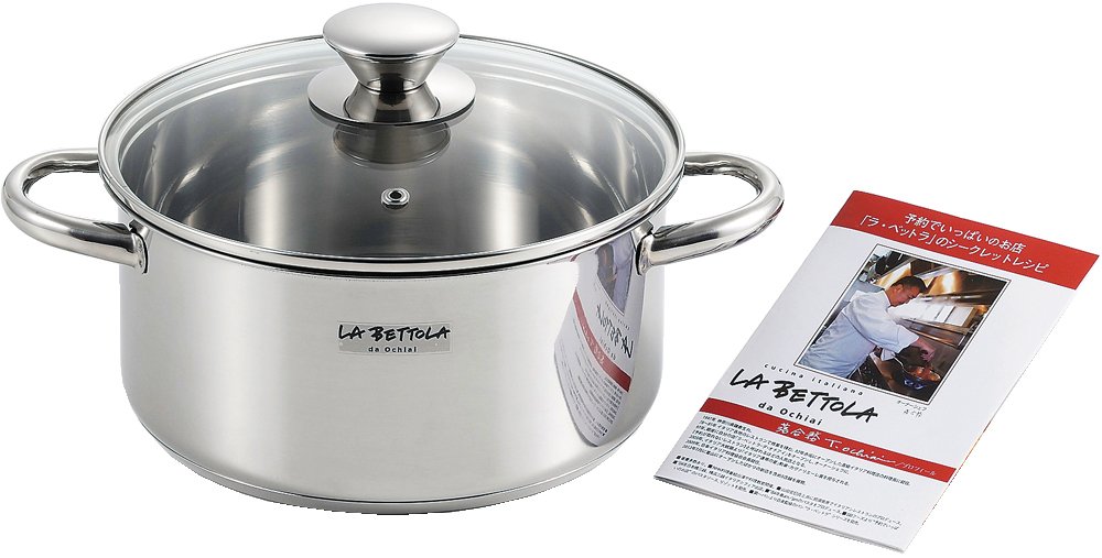 Amazon｜落合 務 IH200V対応 ステンレス両手鍋 20cm LB-173｜パスタ鍋